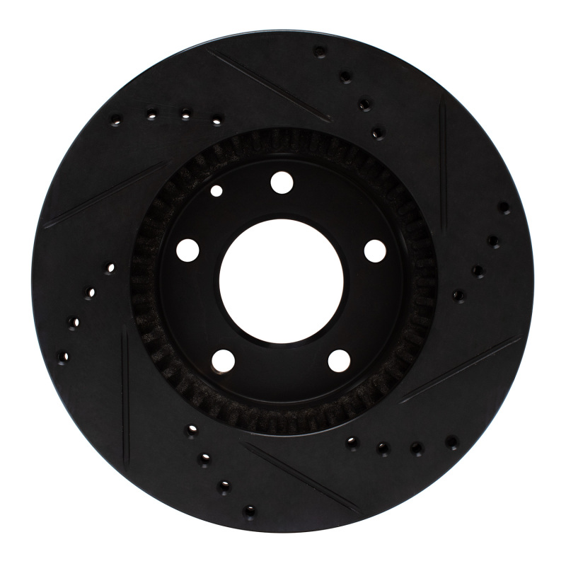 Mazda Millenia Brake Rotor (1) - Front Left - R1 Concepts - Drilled & Slotted - Black - `95-`06